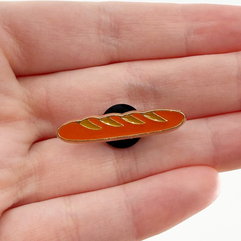 Baguette Bread Loaf Soft Enamel Pin, Food Inspired Pins